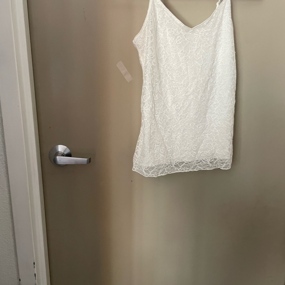 Cream lace trimmed camisole